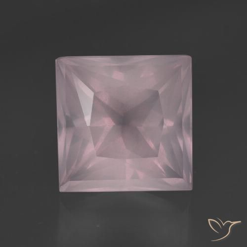 4.26ct طبيعي وردى زهرى فاتح كوارتز زهرى, مربع, شفاف