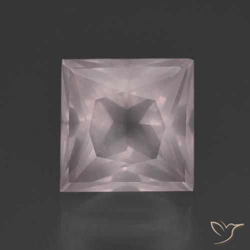 5.60ct طبيعي وردى فاتح جدا كوارتز زهرى, مربع, شفاف