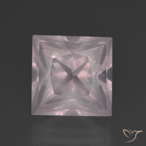 5.63ct طبيعي وردى فاتح جدا كوارتز زهرى, مربع, شفاف