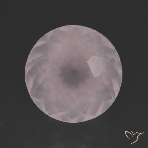 6.47ct طبيعي وردى فاتح جدا كوارتز زهرى, دائري, شفاف
