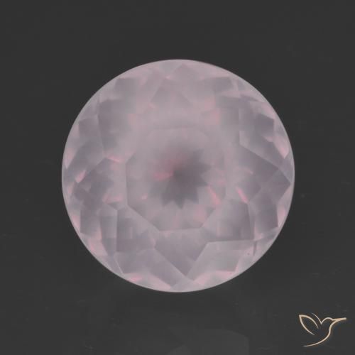 6.87ct طبيعي وردى فاتح جدا كوارتز زهرى, دائري, شفاف