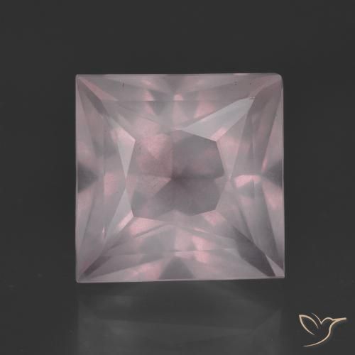 6.35ct طبيعي وردي فاتح كوارتز زهرى, مربع, شفاف