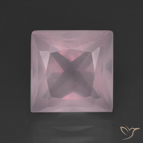 4.47ct طبيعي وردي فاتح كوارتز زهرى, مربع, شفاف