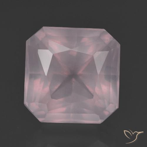 9.58ct طبيعي وردي فاتح كوارتز زهرى, قص الزمرد, شفاف