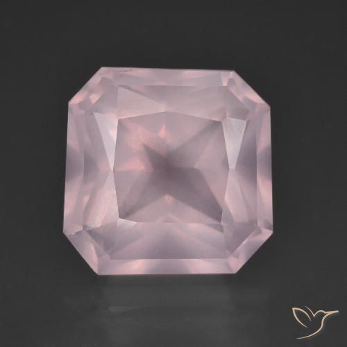 8.55ct طبيعي وردى زهرى فاتح كوارتز زهرى, قص الزمرد, شفاف