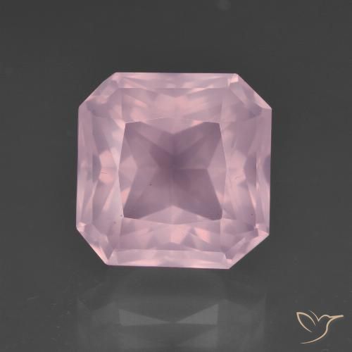 7.57ct طبيعي وردى زهرى متوسط كوارتز زهرى, قص الزمرد, شفاف
