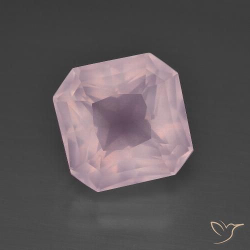5.75ct طبيعي وردى العلكة كوارتز زهرى, قص الزمرد, شفاف