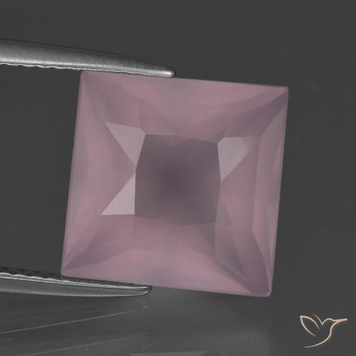6.94ct طبيعي وردى زهرى متوسط كوارتز زهرى, مربع, شفاف