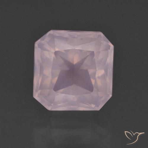 5.96ct طبيعي وردي فاتح كوارتز زهرى, قص الزمرد, شفاف