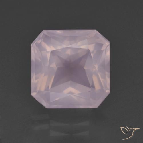 6.06ct طبيعي وردي فاتح كوارتز زهرى, قص الزمرد, شفاف