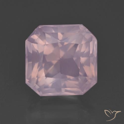 6.65ct طبيعي وردي فاتح كوارتز زهرى, قص الزمرد, شفاف