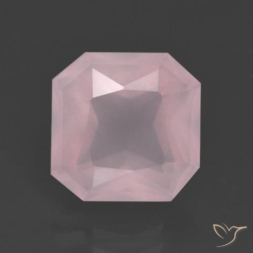 5.34ct طبيعي وردى زهرى فاتح كوارتز زهرى, قص الزمرد, شفاف