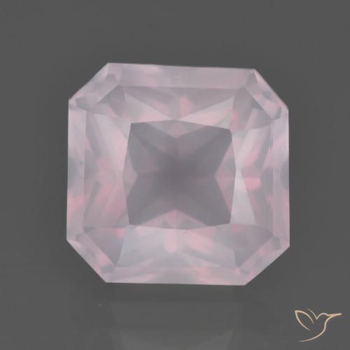 7.44ct طبيعي وردى زهرى فاتح كوارتز زهرى, قص الزمرد, شفاف