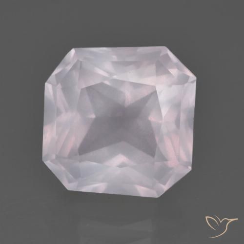 6.14ct طبيعي وردى زهرى فاتح جدا كوارتز زهرى, قص الزمرد, شفاف
