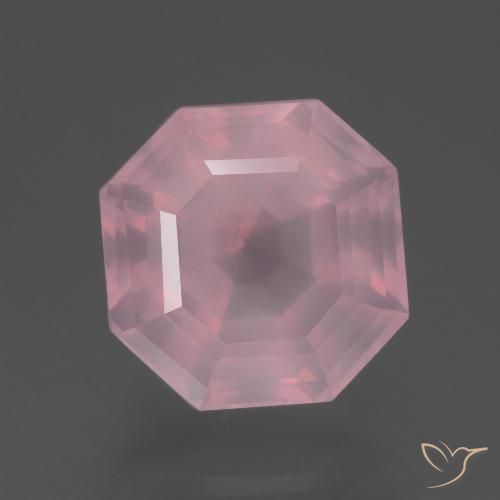 5.57ct طبيعي وردى زهرى متوسط كوارتز زهرى, قص الزمرد, شفاف