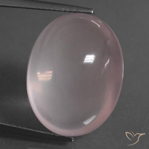 22.01ct طبيعي وردي فاتح كوارتز زهرى, بيضوي, شفاف