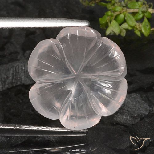 9.52ct طبيعي وردي فاتح كوارتز زهرى, قص وردة, شفاف