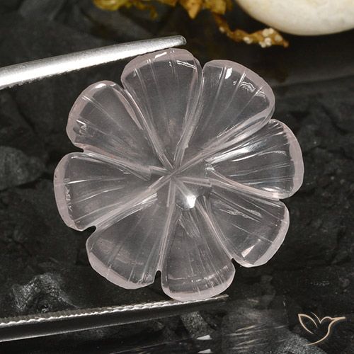 10.31ct طبيعي أبيض كوارتز زهرى, قص وردة, شفاف