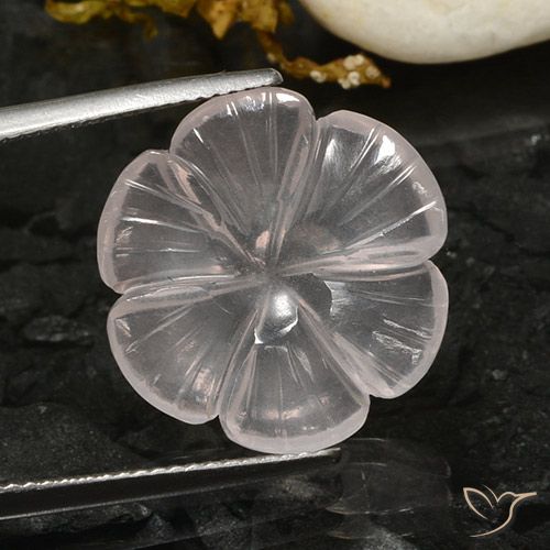 9.72ct طبيعي أبيض كوارتز زهرى, قص وردة, شفاف