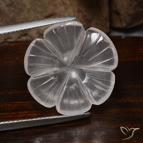 9.90ct طبيعي أبيض كوارتز زهرى, قص وردة, شفاف