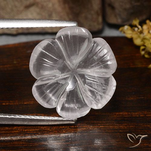 6.26ct طبيعي أبيض كوارتز زهرى, قص وردة, شفاف
