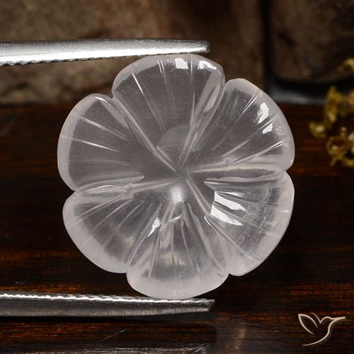 10.45ct طبيعي أبيض كوارتز زهرى, قص وردة, شفاف