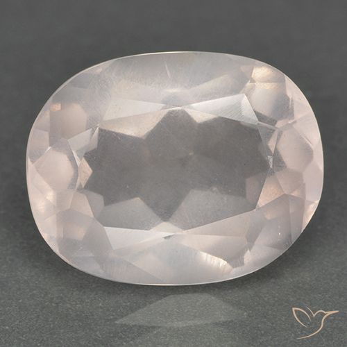 6.35ct طبيعي وردى فاتح-متوسط كوارتز زهرى, بيضوي, شفاف
