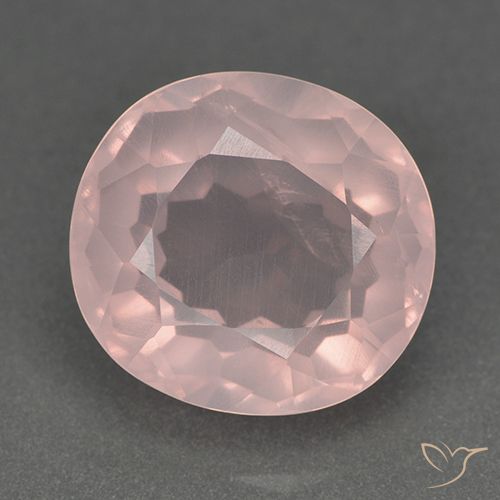 11.37ct طبيعي وردى متوسط كوارتز زهرى, بيضوي, شفاف