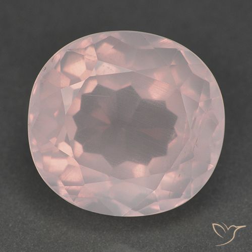 14.80ct طبيعي وردي فاتح كوارتز زهرى, بيضوي, شفاف