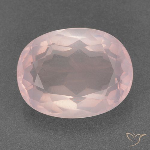 10.79ct طبيعي وردى مرجانى كوارتز زهرى, بيضوي, شفاف