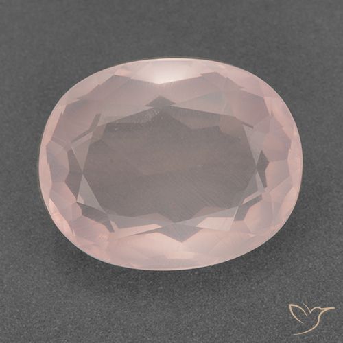 11.99ct طبيعي وردى مرجانى كوارتز زهرى, بيضوي, شفاف