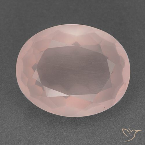 18.51ct طبيعي وردى مرجانى فاتح كوارتز زهرى, بيضوي, شفاف