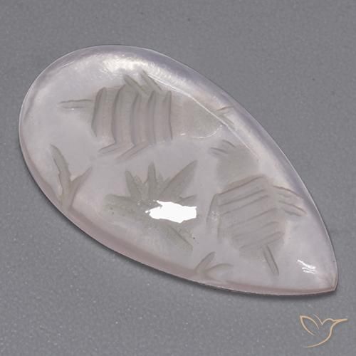 6.13ct طبيعي أبيض كوارتز زهرى, شكل الكمثرى, شفاف