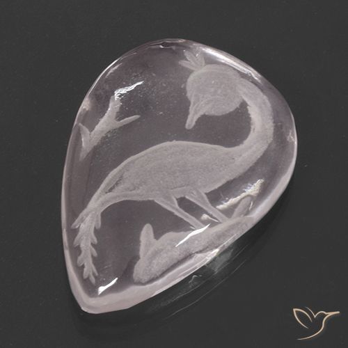 9.73ct طبيعي وردي فاتح كوارتز زهرى, شكل الكمثرى, شفاف