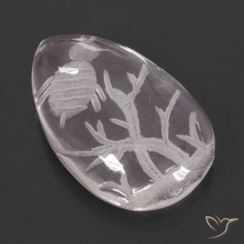 9.26ct طبيعي عديم اللون كوارتز زهرى, شكل الكمثرى, شفاف