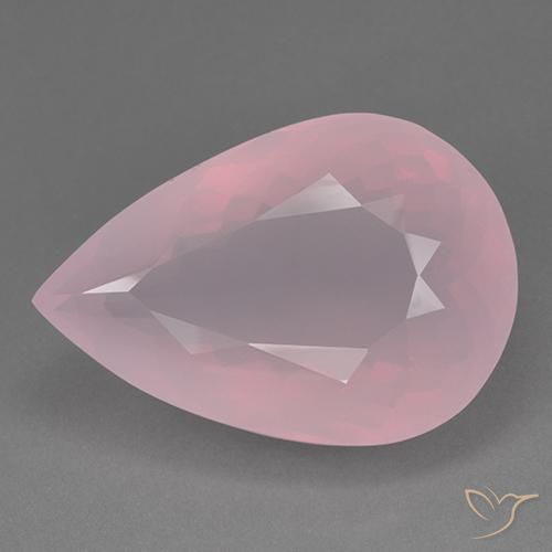 98.09ct طبيعي وردى زهرى كوارتز زهرى, شكل الكمثرى, شفاف