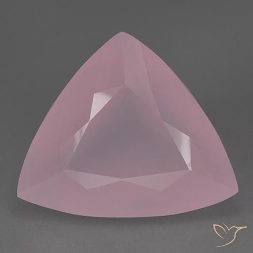 87.19ct طبيعي وردى أرجوانى ملكى كوارتز زهرى, مثلثى, شفاف