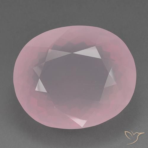 89.42ct طبيعي وردى زهرى متوسط كوارتز زهرى, بيضوي, شفاف