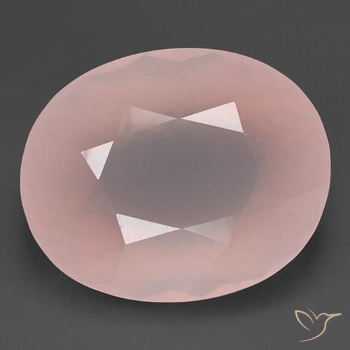153.32ct طبيعي وردى الخدود كوارتز زهرى, بيضوي, شفاف