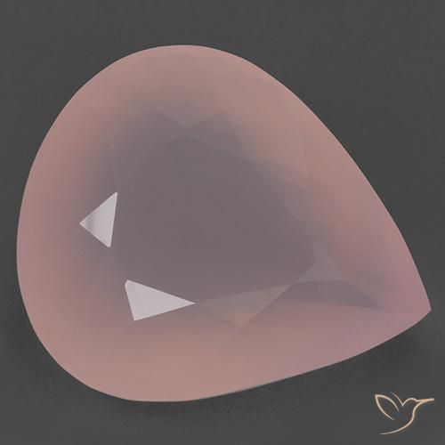 104.89ct طبيعي وردى متوسط كوارتز زهرى, شكل الكمثرى, نصف شفاف