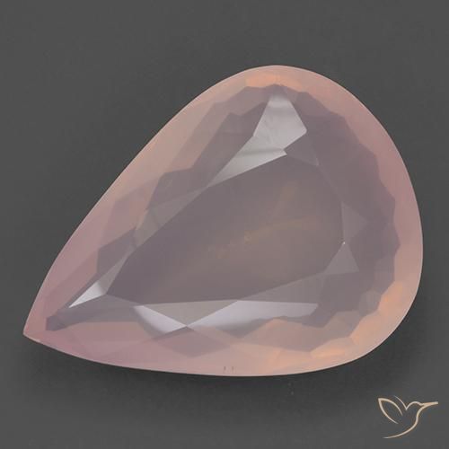 95.55ct طبيعي وردى مرجانى فاتح كوارتز زهرى, شكل الكمثرى, شفاف