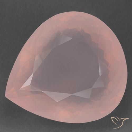 96.78ct طبيعي وردى فلامنجو كوارتز زهرى, شكل الكمثرى, شفاف