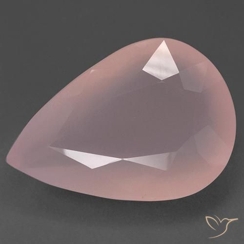 188.20ct طبيعي وردى متوسط كوارتز زهرى, شكل الكمثرى, نصف شفاف