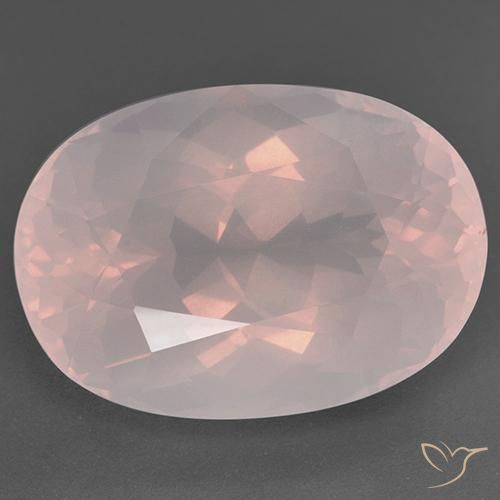 51.90ct طبيعي وردي فاتح كوارتز زهرى, بيضوي, شفاف