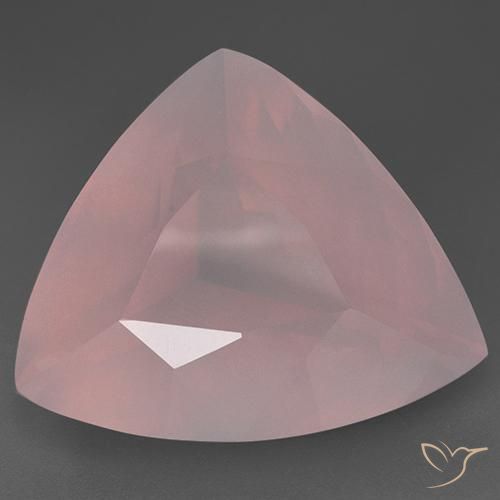 55.03ct طبيعي وردى مرجانى كوارتز زهرى, مثلثى, شفاف