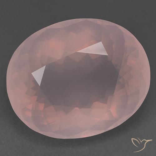 51.41ct طبيعي وردى متوسط كوارتز زهرى, بيضوي, شفاف