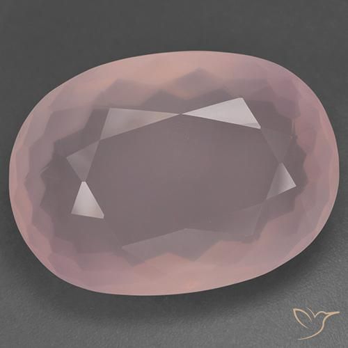 48.51ct طبيعي وردى متوسط كوارتز زهرى, بيضوي, شفاف