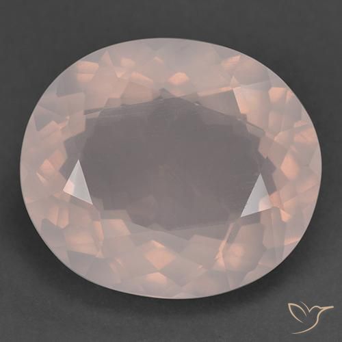 25.35ct طبيعي وردي فاتح كوارتز زهرى, بيضوي, شفاف