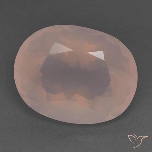 22.88ct طبيعي وردى متوسط كوارتز زهرى, بيضوي, شفاف
