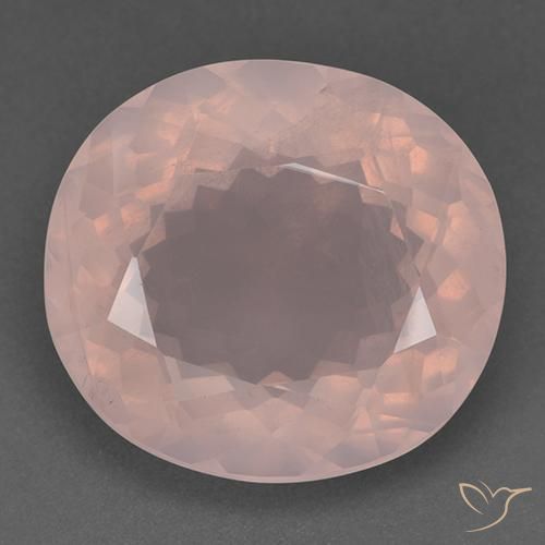 44.89ct طبيعي وردى مرجانى فاتح كوارتز زهرى, بيضوي, شفاف